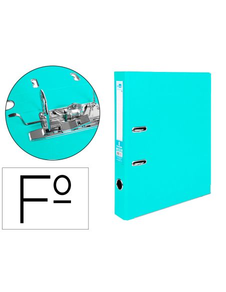 Archivador De Palanca Liderpapel Folio Documenta Forrado Pvc Con Rado Lomo 52 Mm Verde Claro Compresor
