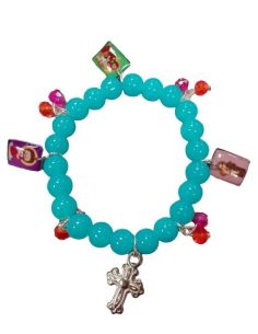 Pulsera Dago Cristal Celeste C/Cruz