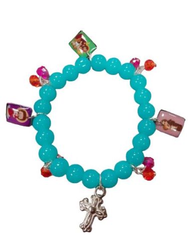 Pulsera Dago Cristal Celeste C/Cruz