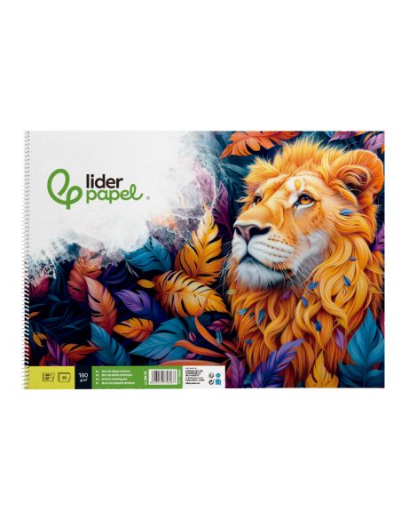 Bloc Dibujo Liderpapel Artistico Espiral 460X325Mm 20 Hojas 180Gr/M2 Sin Recuadro Perforado