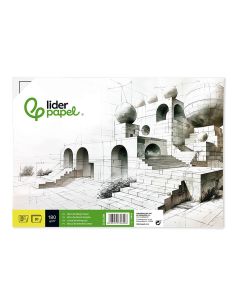 Bloc Dibujo Liderpapel Lineal Encolado 230X325Mm 20 Hojas 180 Gr/M2 Con Recuadro 2