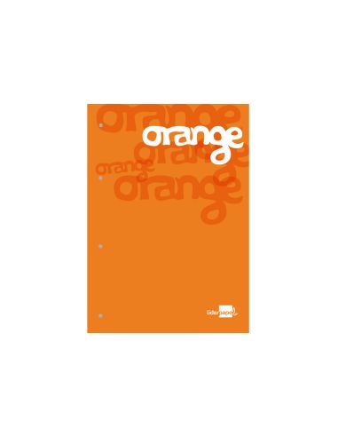 Bloc Encolado Liderpapel Cuadro 5 Mm Naranja A4 Natural100 Hojas 100 G/M2