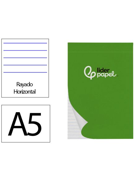 Bloc Notas Liderpapel Horizontal A5 80 Hojas 60G/M2 Perforado