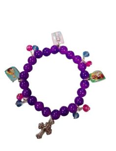 Pulsera Dago Cristal Morada C/Cruz
