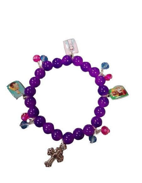 Pulsera Dago Cristal Morada C/Cruz