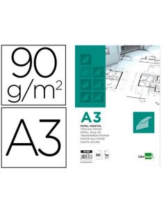 Bloc Papel Vegetal Liderpapel Encolado 50 Hojas 297X420Mm 90Gr