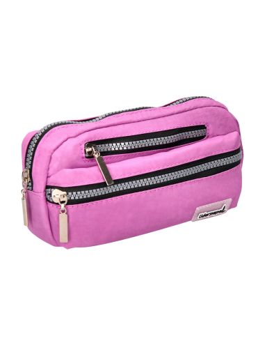 Estuche Portatodo Liderpapel Ovalado 3 Bolsillos Violeta Pastel 195X40X100 Mm