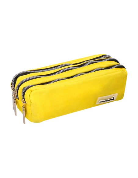 Estuche Portatodo Liderpapel Rectangular 3 Bolsillos Amarillo Pastel 185X80X70 Mm