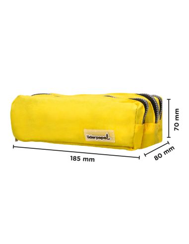 Estuche Portatodo Liderpapel Rectangular 3 Bolsillos Amarillo Pastel 185X80X70 Mm