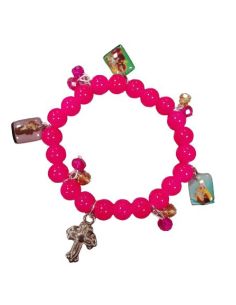 Pulsera Dago Cristal Fucsia C/Cruz