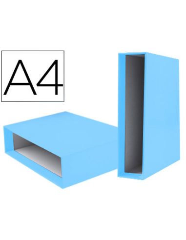 Caja Archivador Liderpapel De Palanca Carton Din A4 Documenta Lomo 75 Mm Celeste