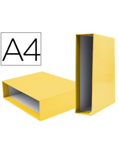 Caja Archivador Liderpapel De Palanca Carton Din A4 Documenta Lomo 75Mm Color Amarillo