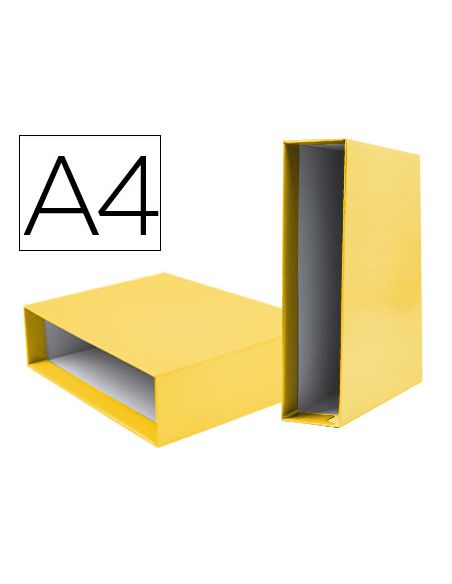 Caja Archivador Liderpapel De Palanca Carton Din A4 Documenta Lomo 75Mm Color Amarillo