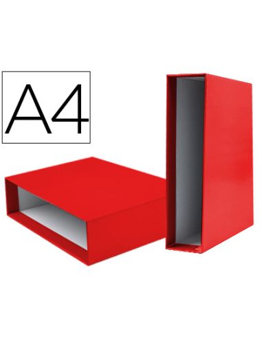 Caja Archivador Liderpapel De Palanca Carton Din A4 Documenta Lomo 75Mm Color Rojo