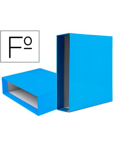 Caja Archivador Liderpapel De Palanca Carton Folio Documenta Lomo 75Mm Celeste