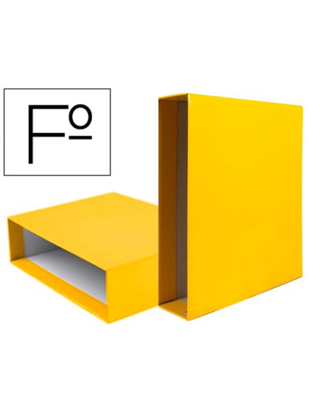 Caja Archivador Liderpapel De Palanca Carton Folio Documenta Lomo 75Mm Color Amarillo