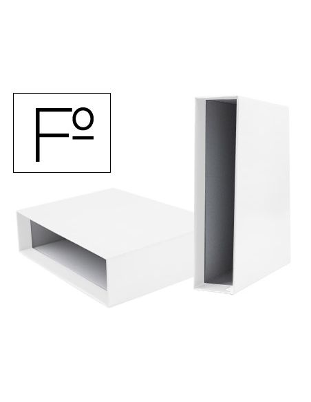 Caja Archivador Liderpapel De Palanca Carton Folio Documenta Lomo 75Mm Color Blanca