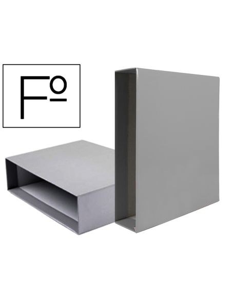 Caja Archivador Liderpapel De Palanca Carton Folio Documenta Lomo 75Mm Color Gris