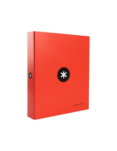Carpeta 4 Anillas 40 Mm Mixtas Antartik A4 Forrada Color Rojo
