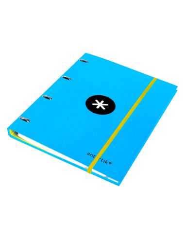 Carpeta Con Recambio Antartik A4 Cuadro 5Mm Forrada 4 Anillas 25Mm Redondas Color Azul