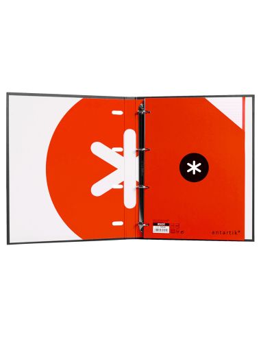 Carpeta Con Recambio Antartik A4 Cuadro 5Mm Forrada 4 Anillas 25Mm Redondas Color Negro