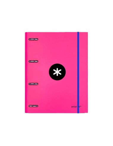 Carpeta Con Recambio Antartik A4 Cuadro 5Mm Forrada 4 Anillas 25Mm Redondas Color Rosa|Libreriasalesiana