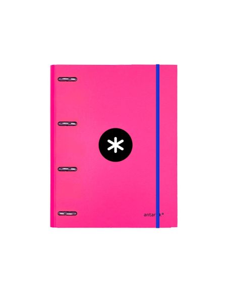 Carpeta Con Recambio Antartik A4 Cuadro 5Mm Forrada 4 Anillas 25Mm Redondas Color Rosa|Libreriasalesiana
