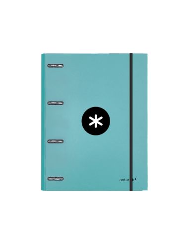 Carpeta Con Recambio Antartik A4 Cuadro 5Mm Forrada 4 Anillas 25Mm Redondas Color Menta