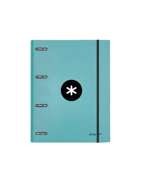 Carpeta Con Recambio Antartik A4 Cuadro 5Mm Forrada 4 Anillas 25Mm Redondas Color Menta