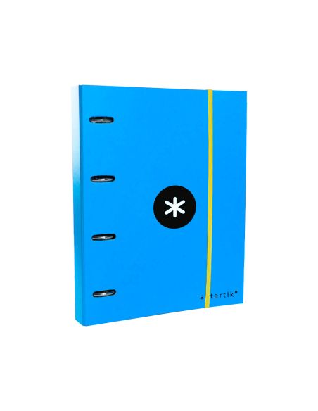 Carpeta Con Recambio Antartik A4 Cuadro 5Mm Forrada 4 Anillas 40Mm Redondas Con Solapa Color Azul