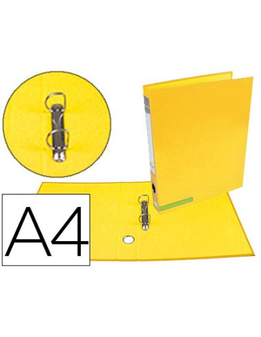 Carpeta De 2 Anillas 25 Mm Mixtas Liderpapel A4 Forrado Color System Con Ollao Y Tarjetero Amarillo