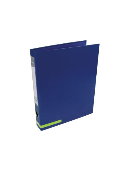 Carpeta De 2 Anillas 25 Mm Mixtas Liderpapel A4 Forrado Color System Con Ollao Y Tarjetero Azul