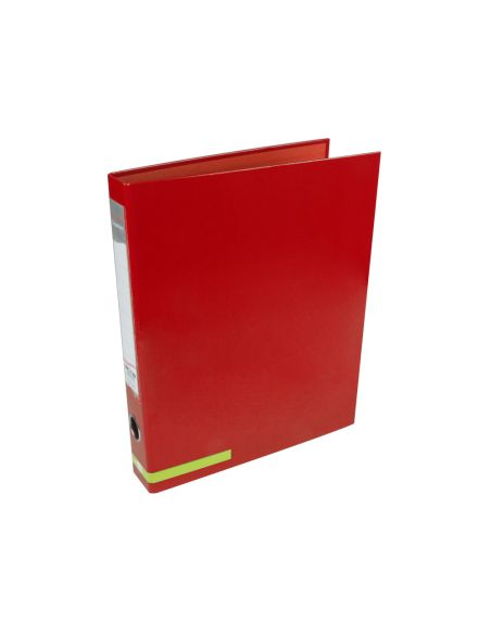 Carpeta De 2 Anillas 25 Mm Mixtas Liderpapel A4 Forrado Color System Con Ollao Y Tarjetero Rojo