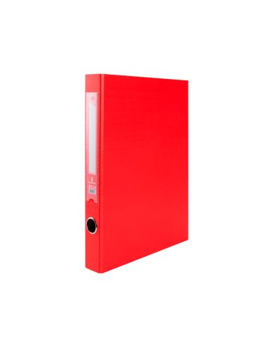 Carpeta De 2 Anillas 25Mm Mixt As Liderpapel Folio Forrado Papercoat Con Ollao Y Tarjetero Color Rojo