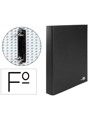 Carpeta De 2 Anillas 25Mm Mixtas Liderpapel Folio Cartonforrado Paper Coat Plastico Negra