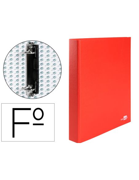 Carpeta De 2 Anillas 25Mm Mixtas Liderpapel Folio Carton Forrado Paper Coat Compresor Plastico Roja