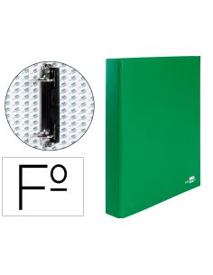 Carpeta De 2 Anillas 25Mm Mixtas Liderpapel Folio Carton Forrado Paper Coat Compresor Plastico Verde