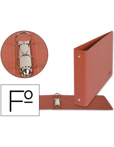 Carpeta De 2 Anillas 25Mm Redondas Liderpapel Folio Apaisado Carton Cuero
