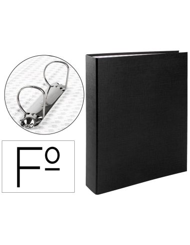 Carpeta De 2 Anillas 40Mm Mixtas Liderpapel Folio Carton Forrado Paper Coat Plastico Negra