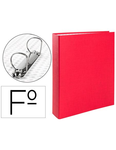 Carpeta De 2 Anillas 40Mm Mixtas Liderpapel Folio Carton Forrado Paper Coat Plastico Color Rojo