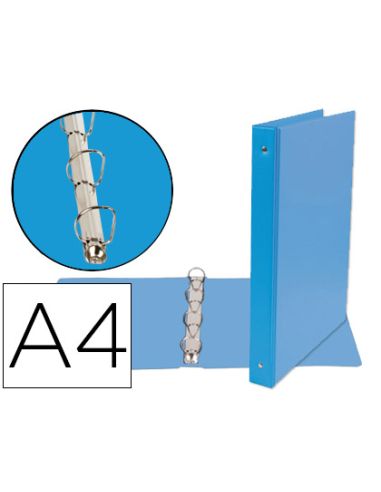 Carpeta De 4 Anillas 25 Mm Mixtas Liderpapel A4 Carton Forrado Pvc Azul