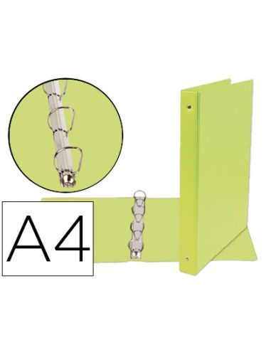 Carpeta De 4 Anillas 25 Mm Mixtas Liderpapel A4 Carton Forrado Pvc Verde