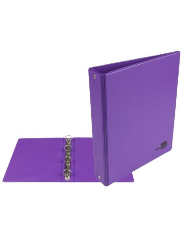 Carpeta De 4 Anillas 25 Mm Redondas Liderpapel A5 Carton Forrado Pvc Violeta
