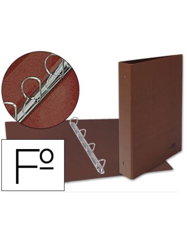 Carpeta De 4 Anillas 25Mm Mixtas Liderpapel Folio Carton Cuero Forrado Compresor Plastico
