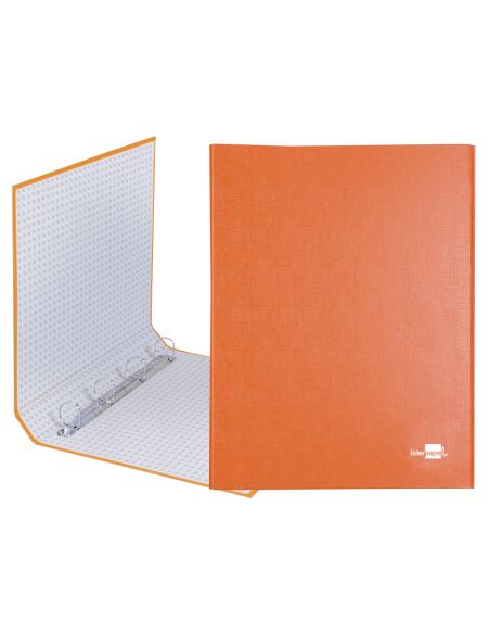 Carpeta De 4 Anillas 25Mm Mixtas Liderpapel Folio Carton Forrado Paper Coat Naranja