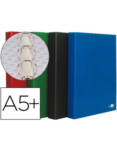 Carpeta De 4 Anillas 25Mm Redondas Liderpapel Cuarto Carton Forrado Paper Coat 4 Colores Surtidos