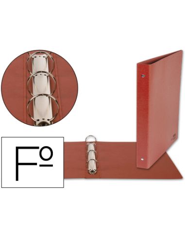 Carpeta De 4 Anillas 40Mm Redondas Liderpapel Folio Carton Cuero