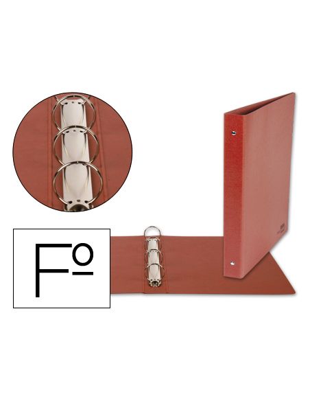 Carpeta De 4 Anillas 40Mm Redondas Liderpapel Folio Carton Cuero