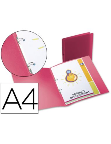 Carpeta Liderpapel 2 Anillas Redondas Mini 15 Mm 49070 Polipropileno Din A4 Rojo Translucido