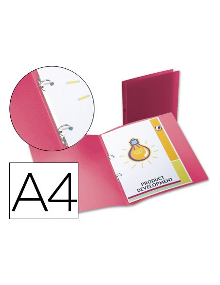 Carpeta Liderpapel 2 Anillas Redondas Mini 15 Mm 49070 Polipropileno Din A4 Rojo Translucido